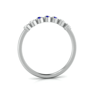 Blue Sapphire Platinum Diamond Engagement Ring JL PT LR 7037