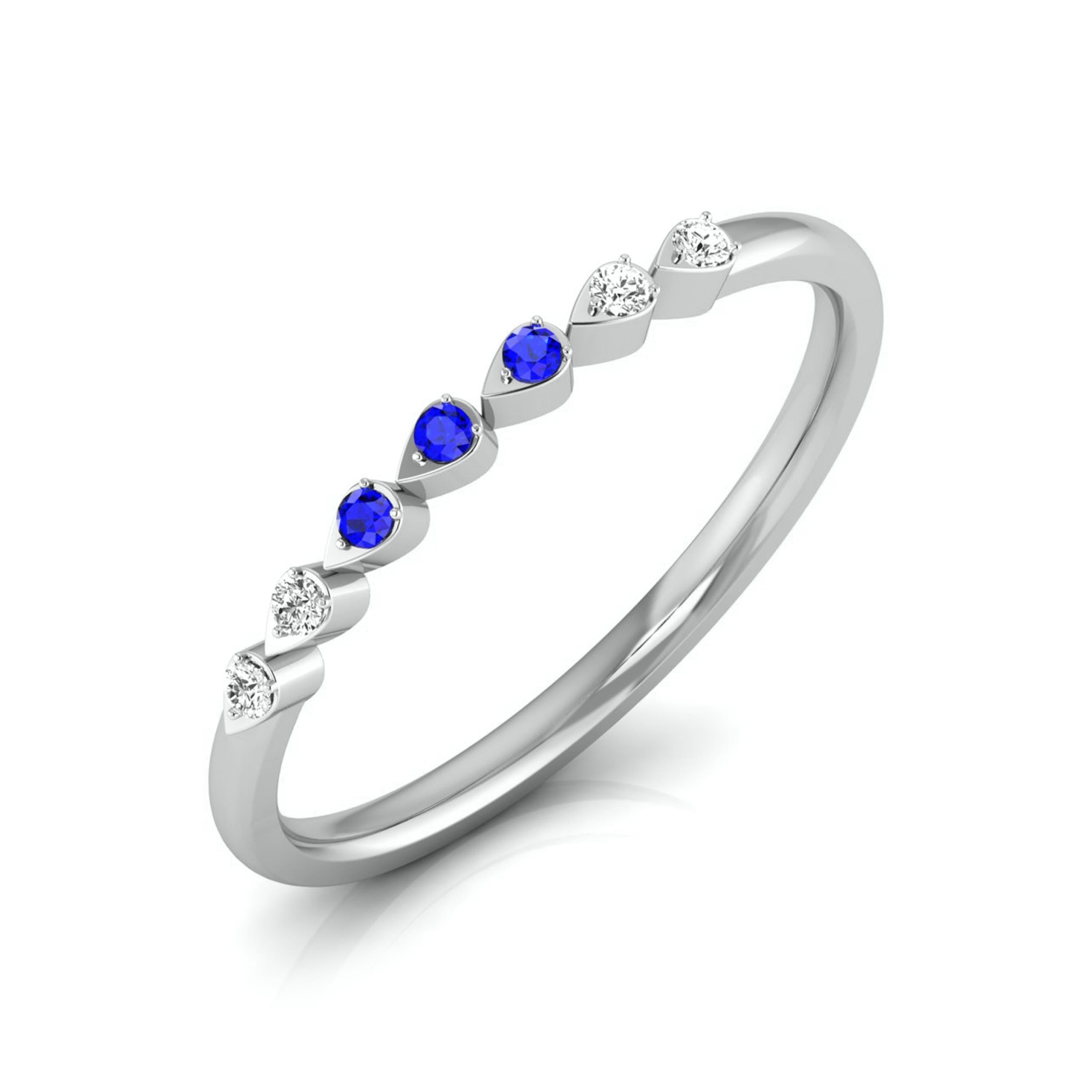 Blue Sapphire Platinum Diamond Engagement Ring JL PT LR 7037