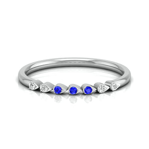 Blue Sapphire Platinum Diamond Engagement Ring JL PT LR 7037   Jewelove
