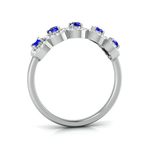 Blue Sapphire Platinum Diamond Engagement Ring JL PT LR 7038