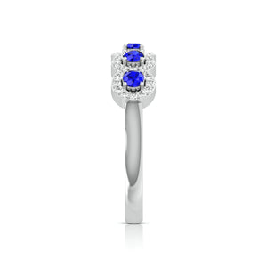 Blue Sapphire Platinum Diamond Engagement Ring JL PT LR 7038