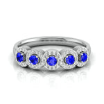 Load image into Gallery viewer, Blue Sapphire Platinum Diamond Engagement Ring JL PT LR 7038
