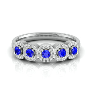 Blue Sapphire Platinum Diamond Engagement Ring JL PT LR 7038