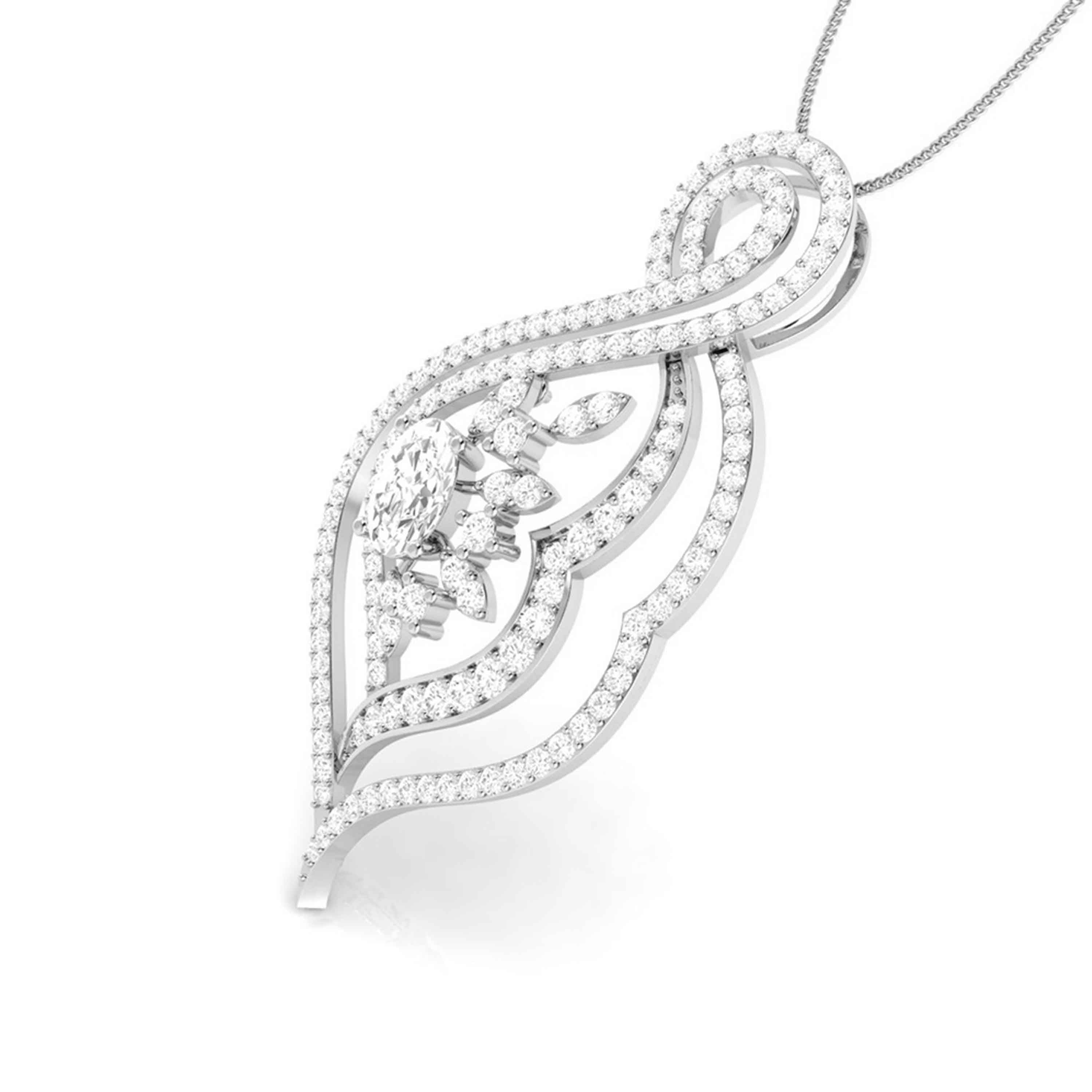 Designer Platinum Diamond Pendant Set JL PT P NL 8479