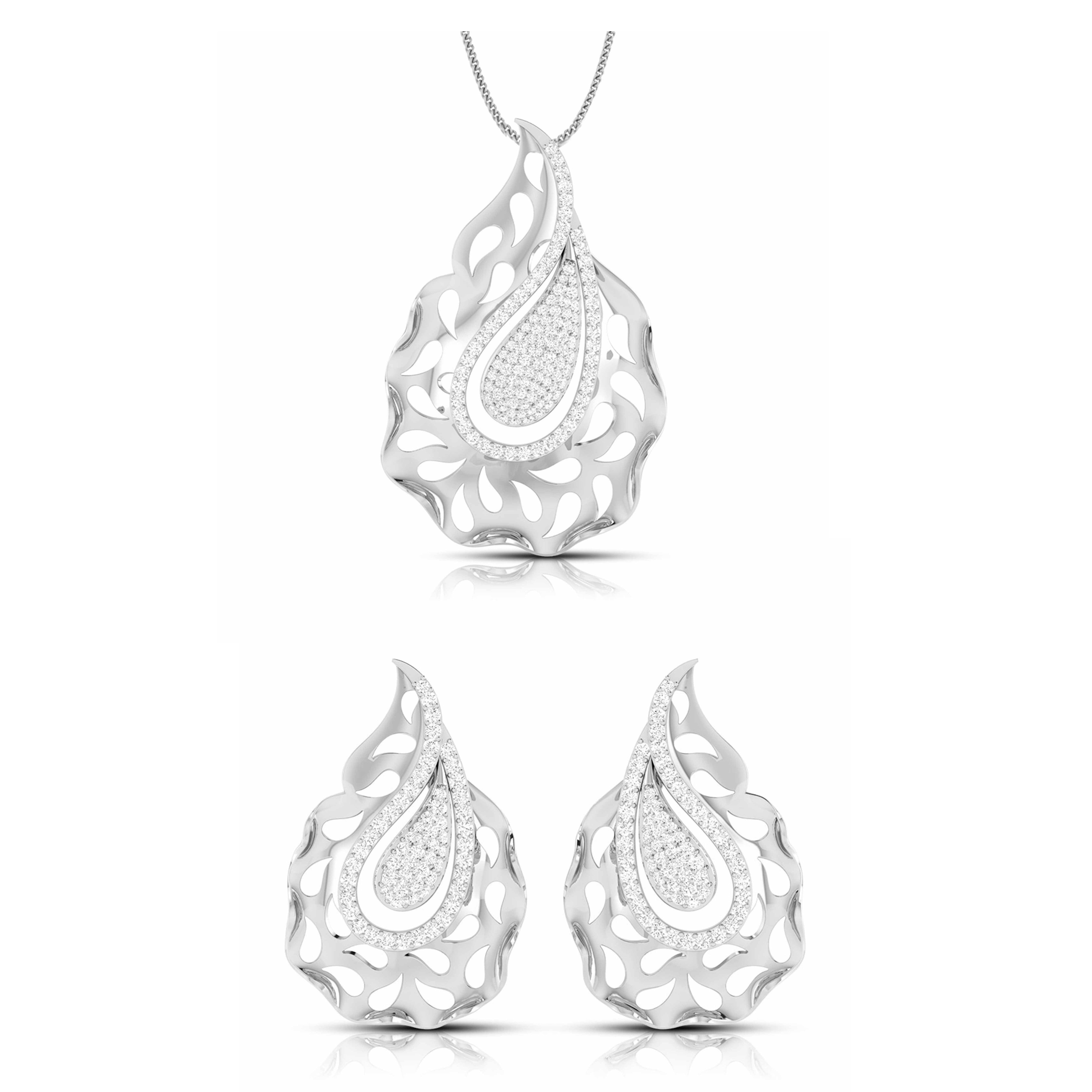Designer Platinum with Diamond Pendant Set for Women JL PT PE NL8472