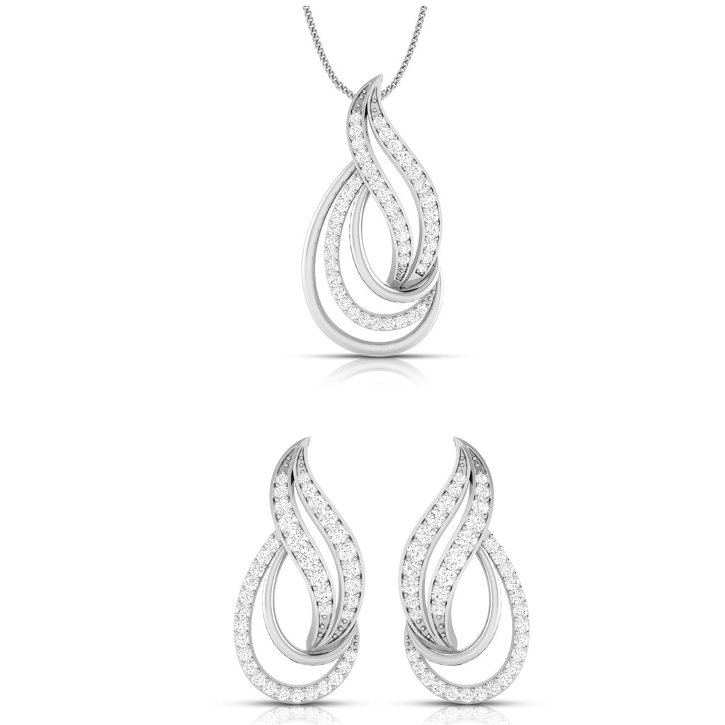Platinum with Diamond Pendant Set for Women JL PT P NL 8504   Jewelove.US