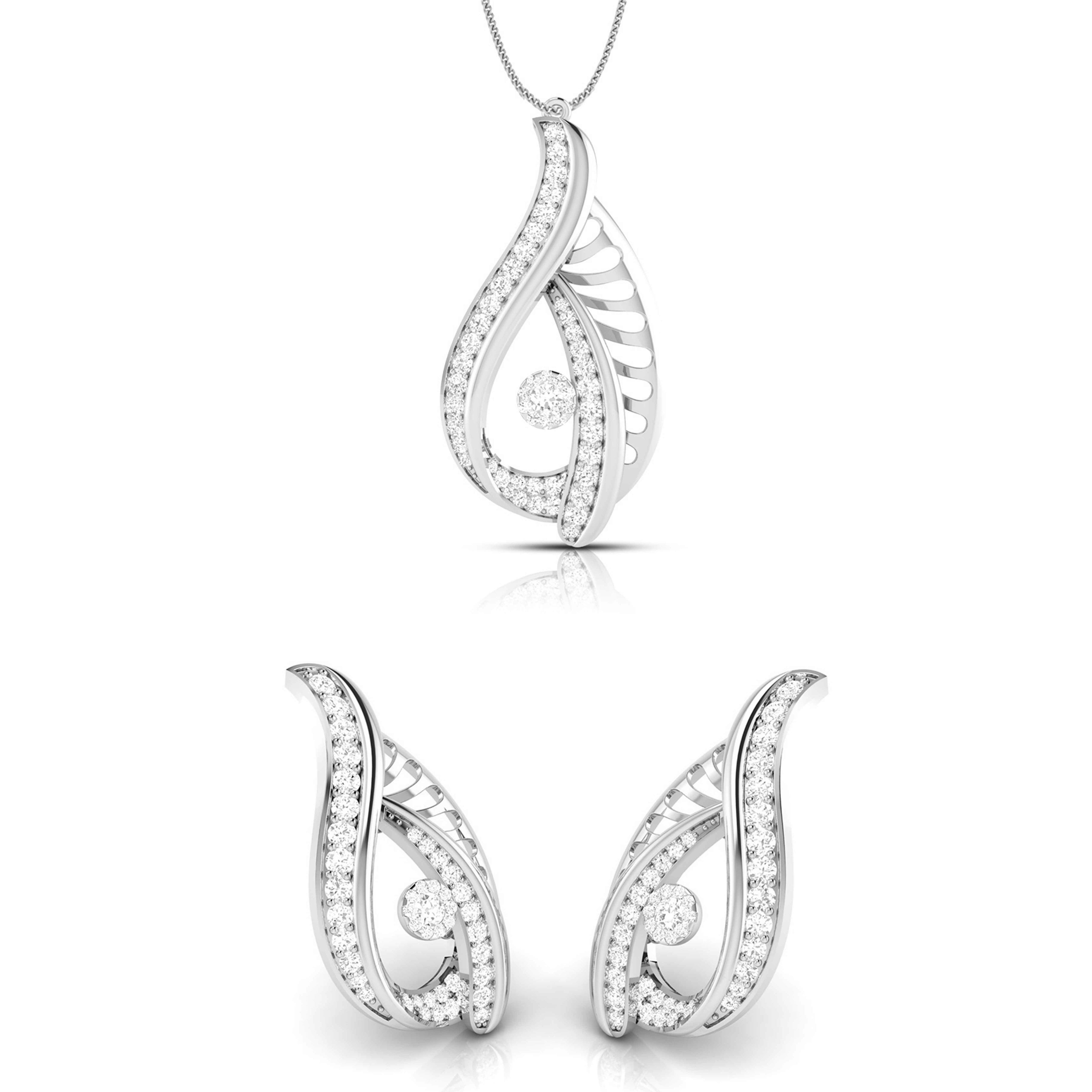 Platinum Diamond Pendant Set for Women JL PT P NL 8512