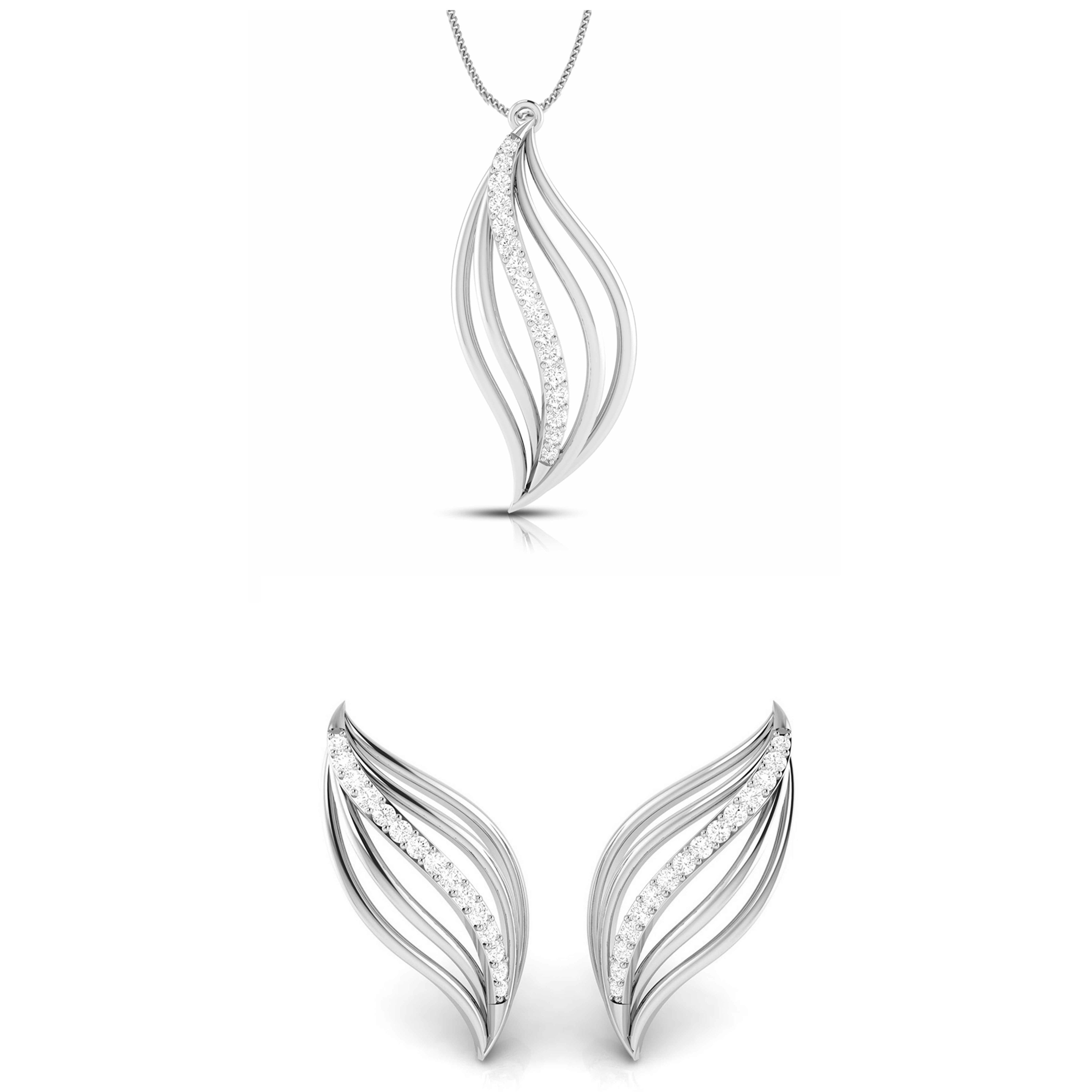 Platinum with Diamond Pendant Set for Women JL PT P NL 8500