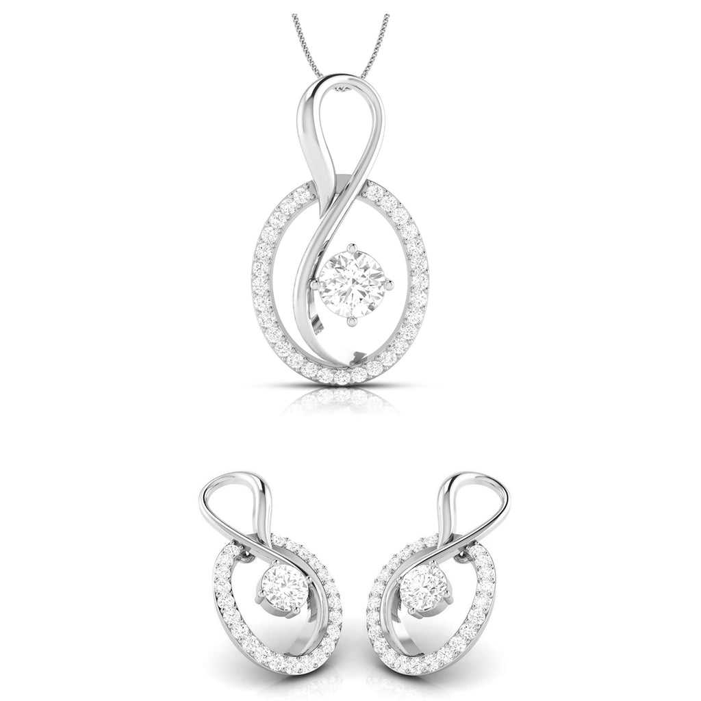 Designer Platinum with Diamond Solitaire Pendant Set for Women JL PT PE NL8518  Pendant-Set Jewelove.US