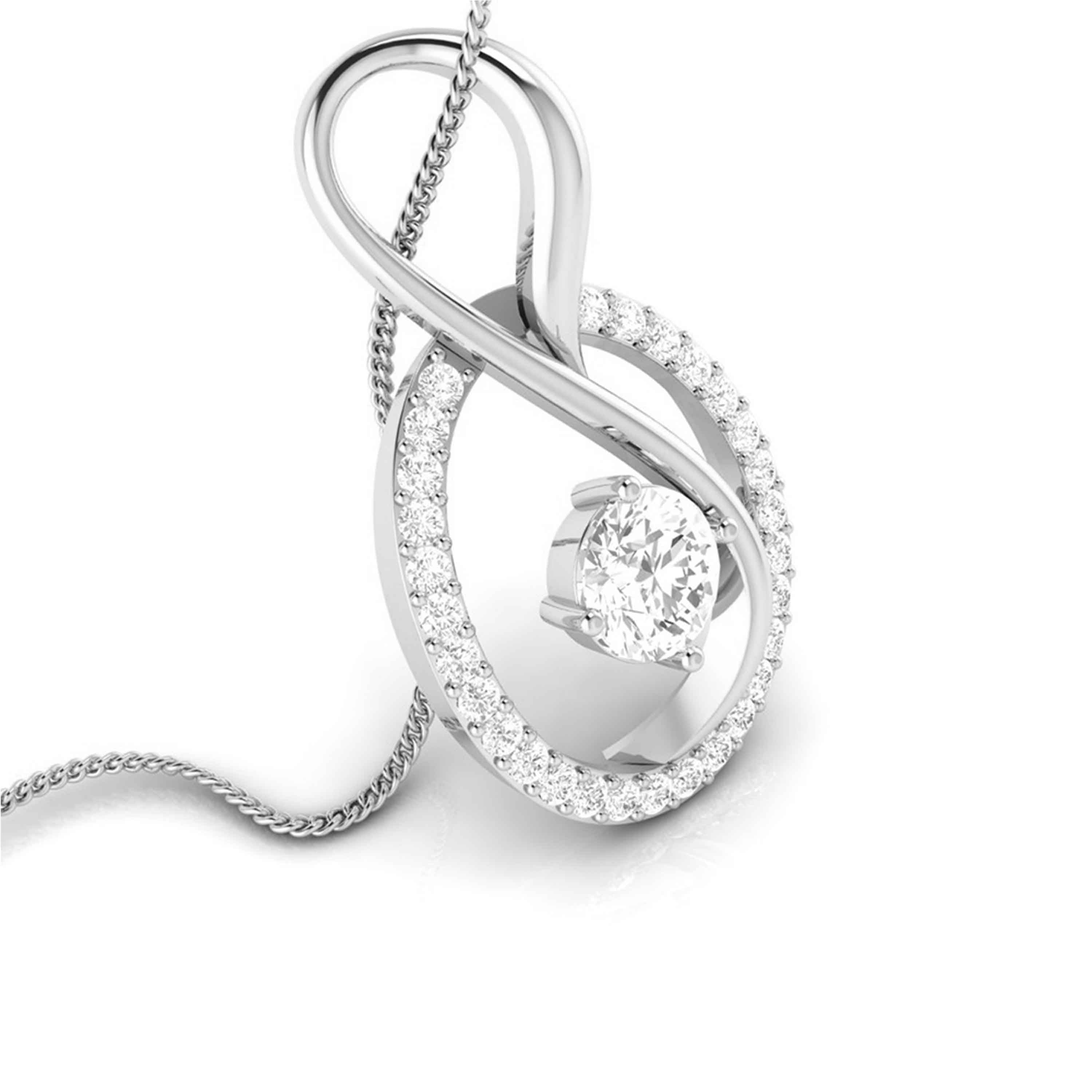 Designer Platinum with Diamond Solitaire Pendant Set for Women JL PT PE NL8518   Jewelove.US