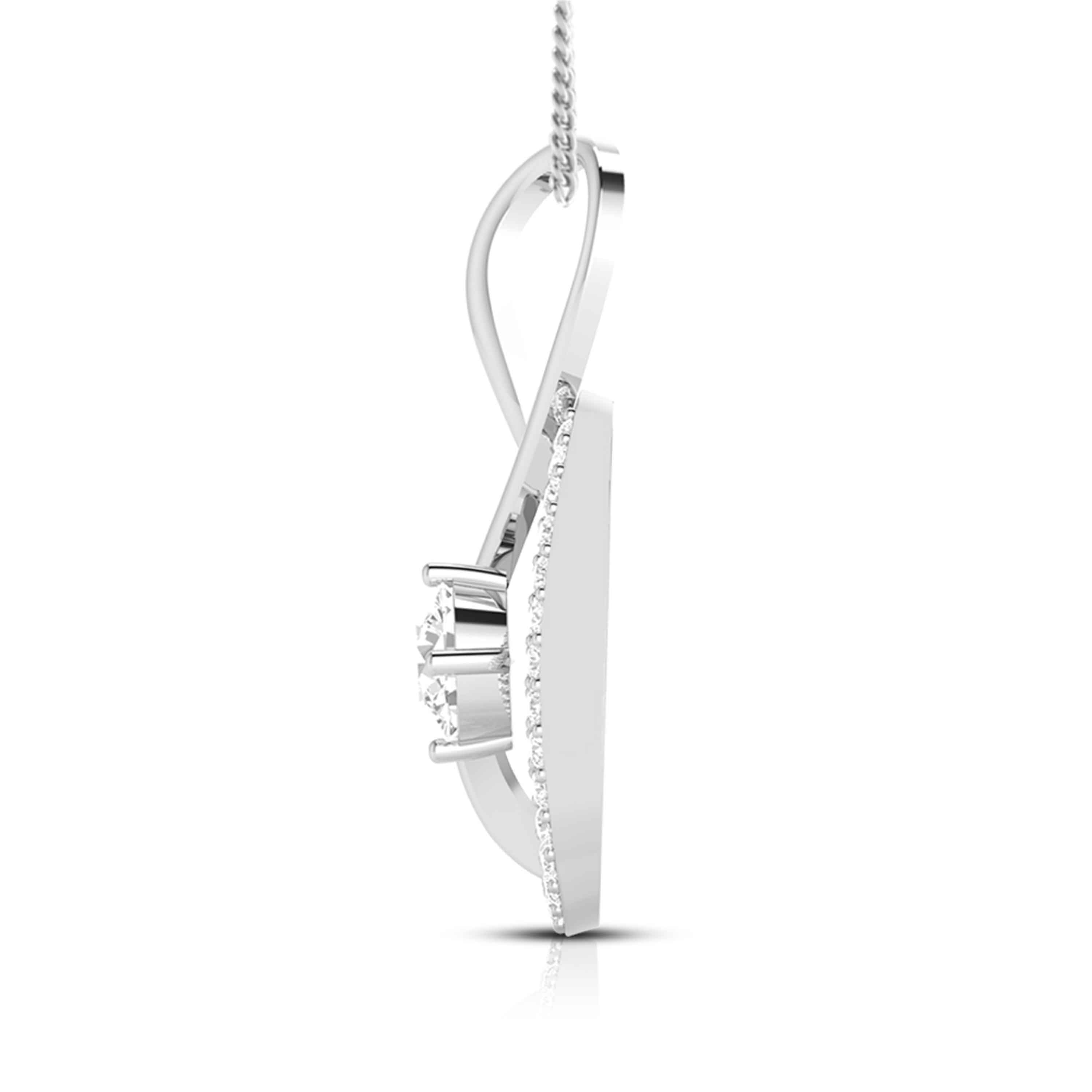 Designer Platinum with Diamond Solitaire Pendant Set for Women JL PT PE NL8518