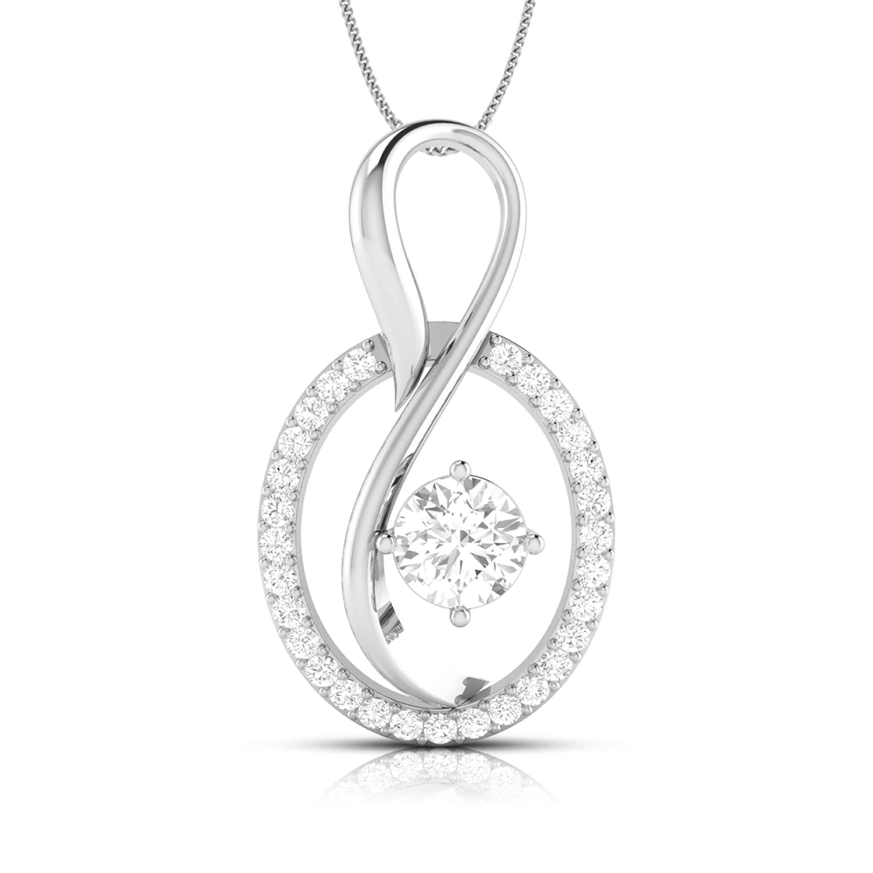 Designer Platinum with Diamond Solitaire Pendant Set for Women JL PT PE NL8518