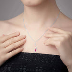 Load image into Gallery viewer, Designer Platinum with Diamond &amp; Ruby Pendant for Women JL PT P NL8523R   Jewelove.US
