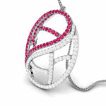 Load image into Gallery viewer, Designer Platinum with Diamond Ruby Pendant for Women JL PT P NL8526R
