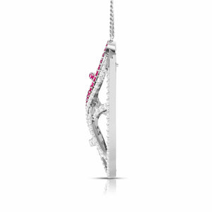 Designer Platinum with Diamond Ruby Pendant for Women JL PT P NL8526R