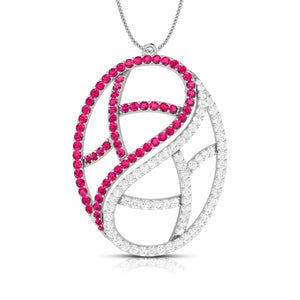 Designer Platinum with Diamond Ruby Pendant for Women JL PT P NL8526R