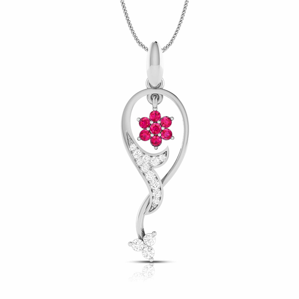 Designer Platinum with Diamond Pendant for Women JL PT P NL8538  Red Jewelove.US