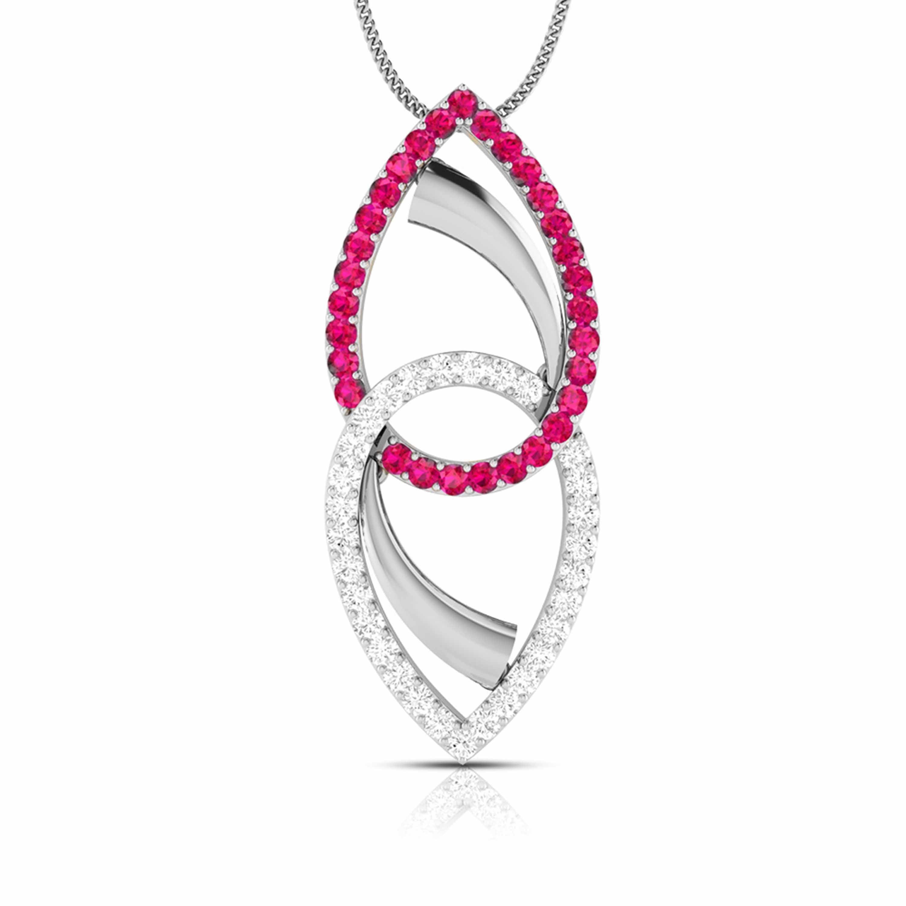 Platinum Diamond Pendant for Women JL PT P NL8550  Red Jewelove.US