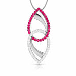 Load image into Gallery viewer, Platinum Diamond Pendant for Women JL PT P NL8550  Red Jewelove.US
