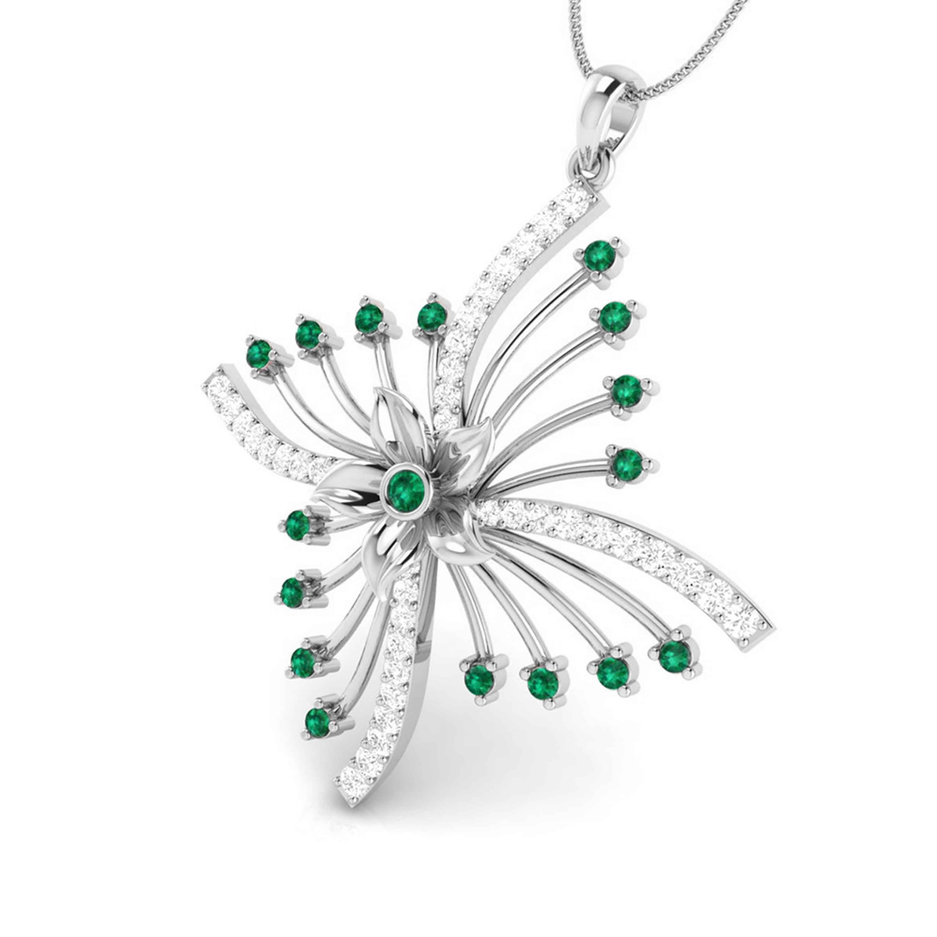 Platinum with Diamond Pendant for Women JL PT P NL8581  Green Jewelove.US