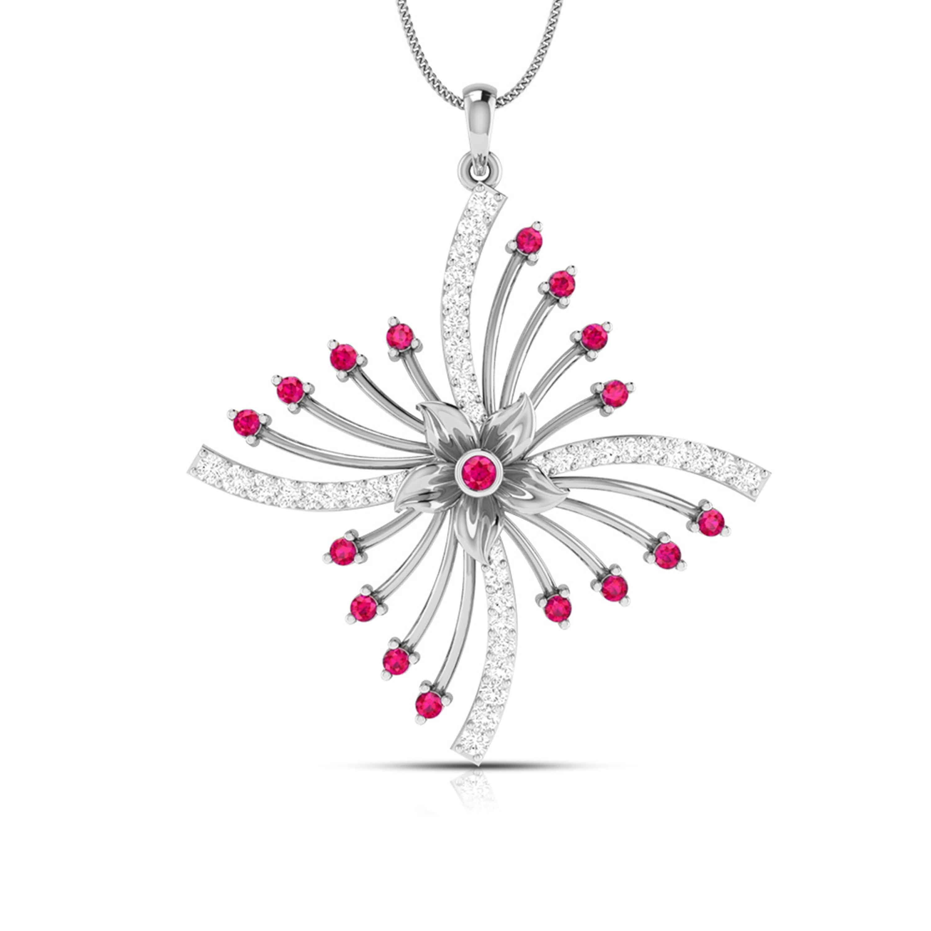 Platinum with Diamond Pendant for Women JL PT P NL8581  Red Jewelove.US