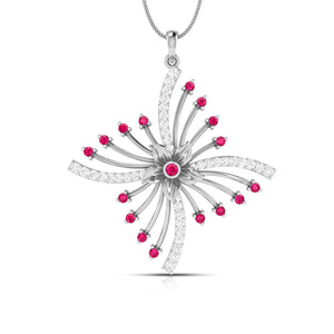 Platinum with Diamond Pendant for Women JL PT P NL8581  Red Jewelove.US