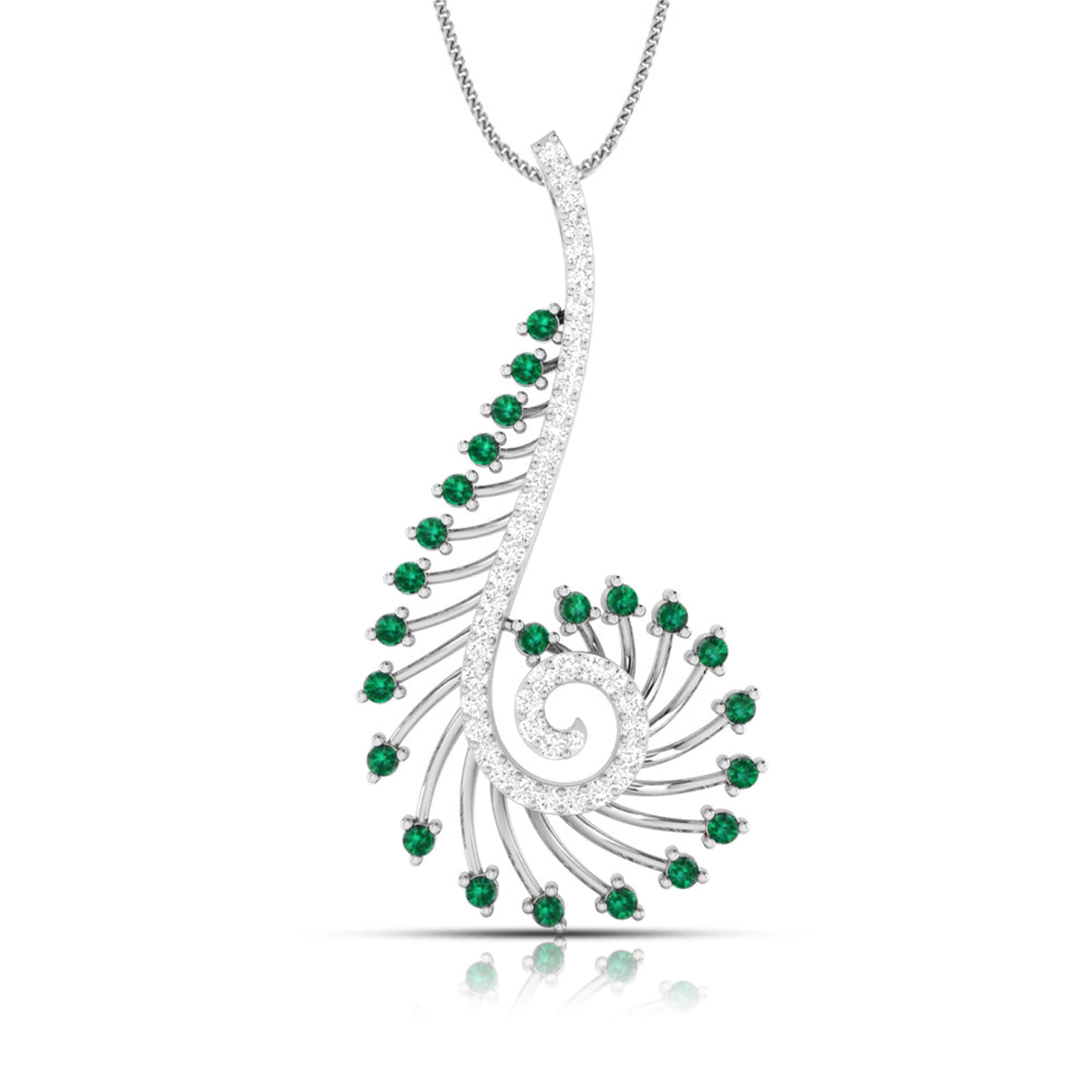 Platinum Diamond Pendant for Women JL PT P NL8585  Green Jewelove.US
