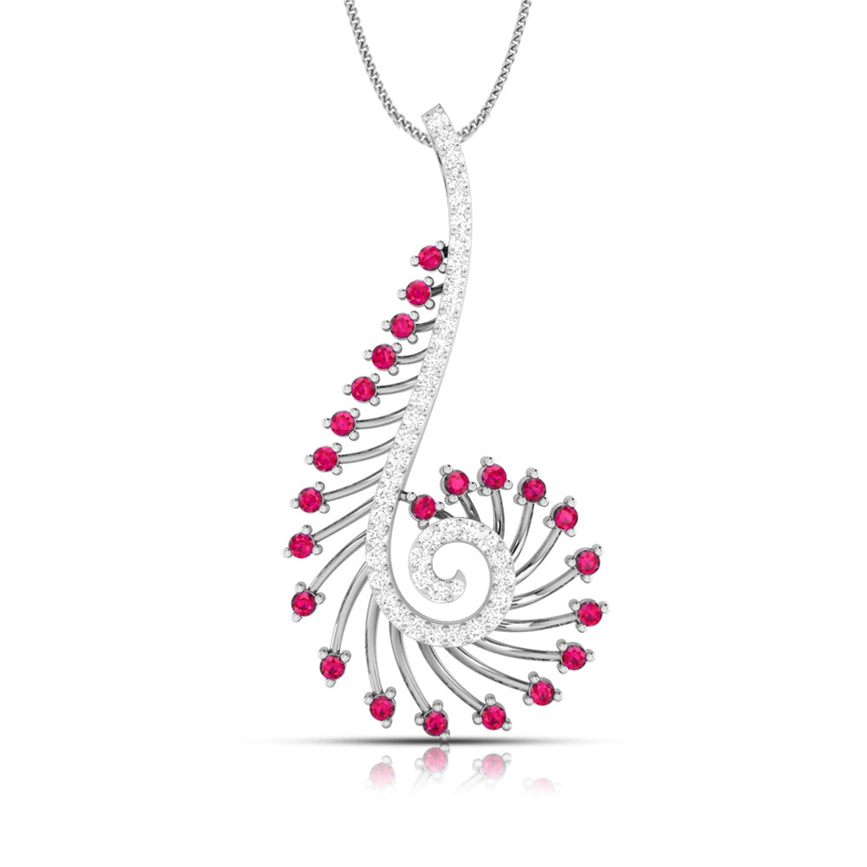 Platinum Diamond Pendant for Women JL PT P NL8585  Red Jewelove.US