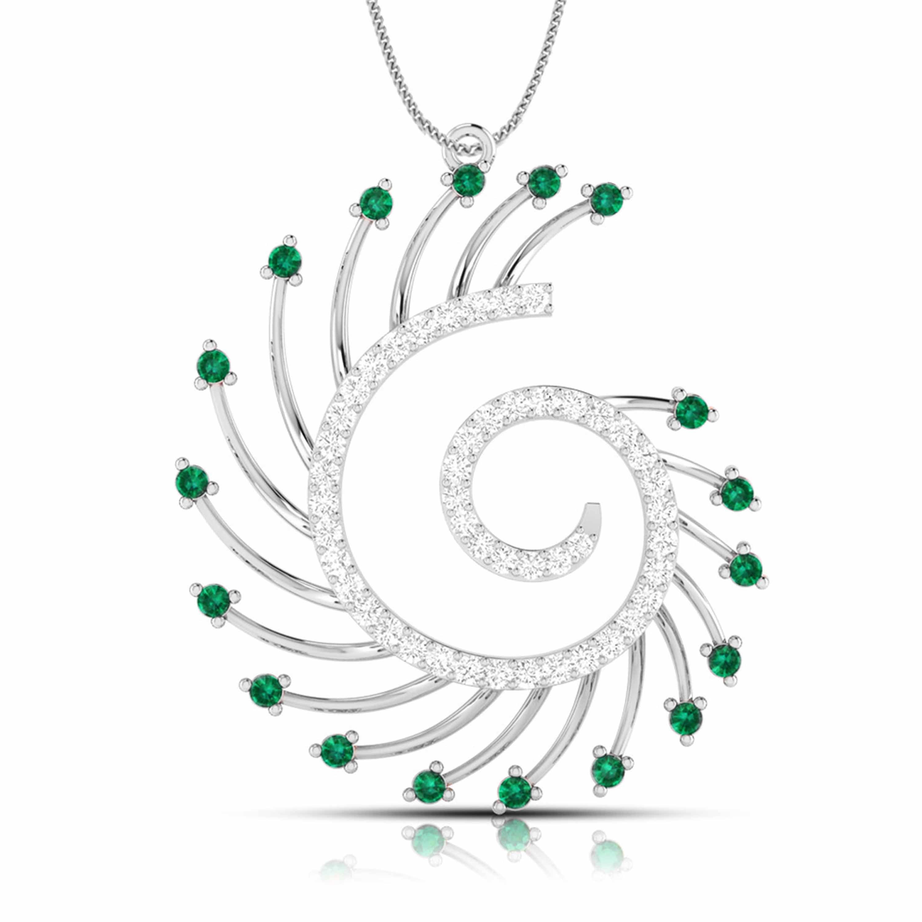 Platinum Diamond Pendant for Women JL PT P NL8589  Green Jewelove.US