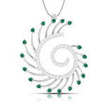 Load image into Gallery viewer, Platinum Diamond Pendant for Women JL PT P NL8589  Green Jewelove.US
