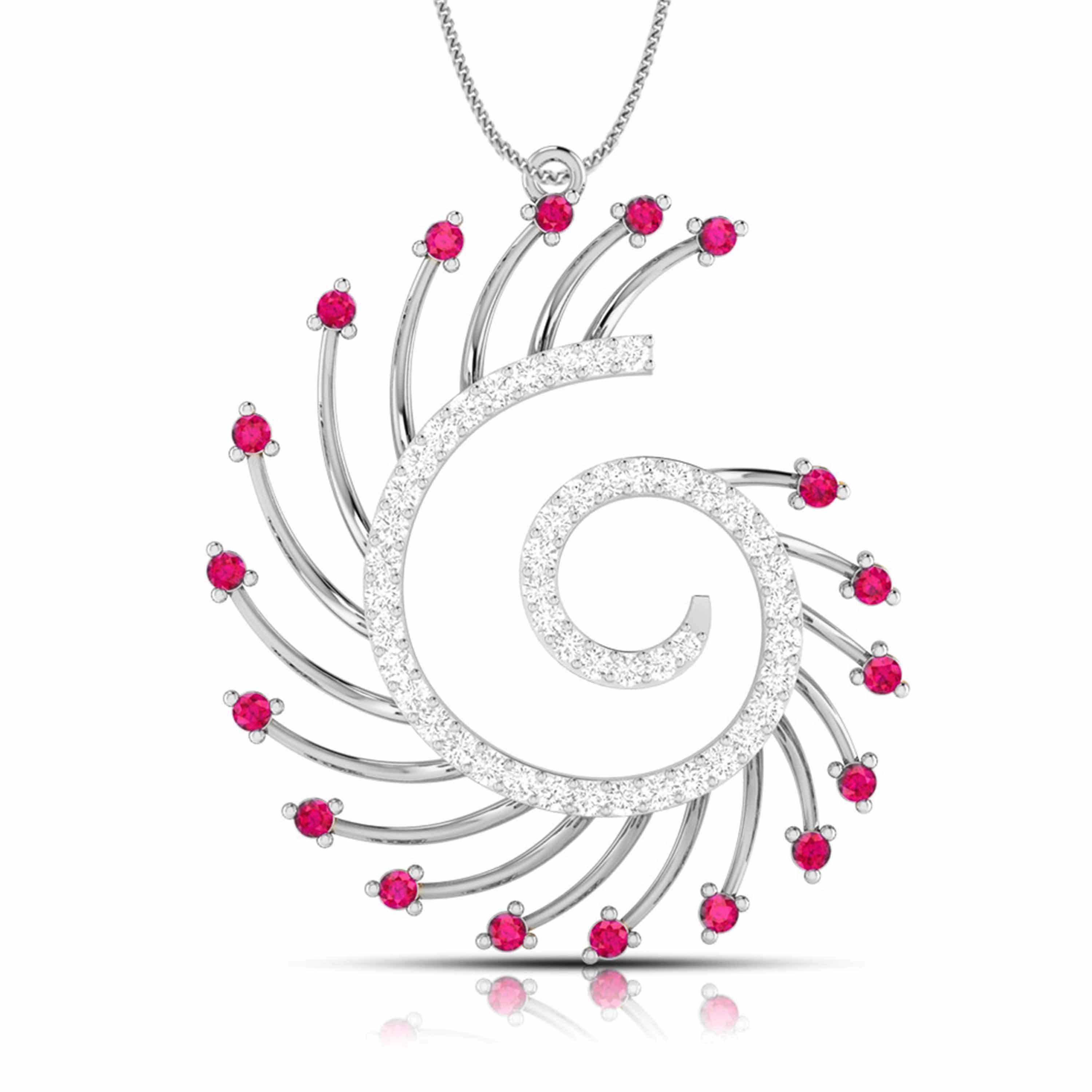 Platinum Diamond Pendant for Women JL PT P NL8589  Red Jewelove.US