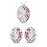 Load image into Gallery viewer, Platinum Diamond Pendant Set with Ruby JL PT PE NL8605R
