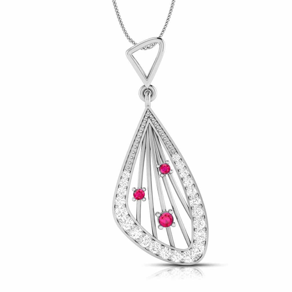 Platinum Diamond Pendant for Women JL PT P NL8592  Red Jewelove.US
