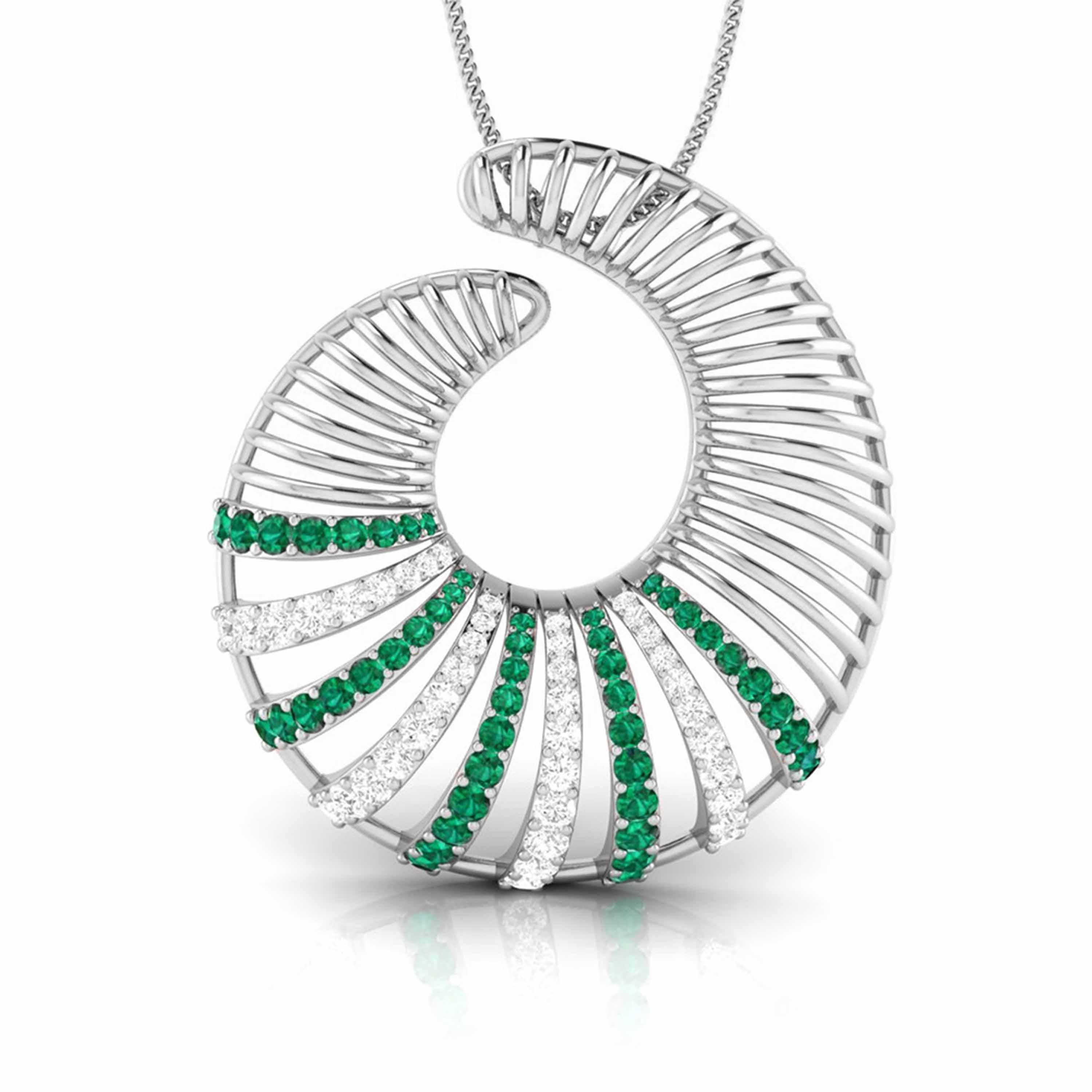 Platinum Diamond Pendant for Women JL PT P NL8598  Green Jewelove.US