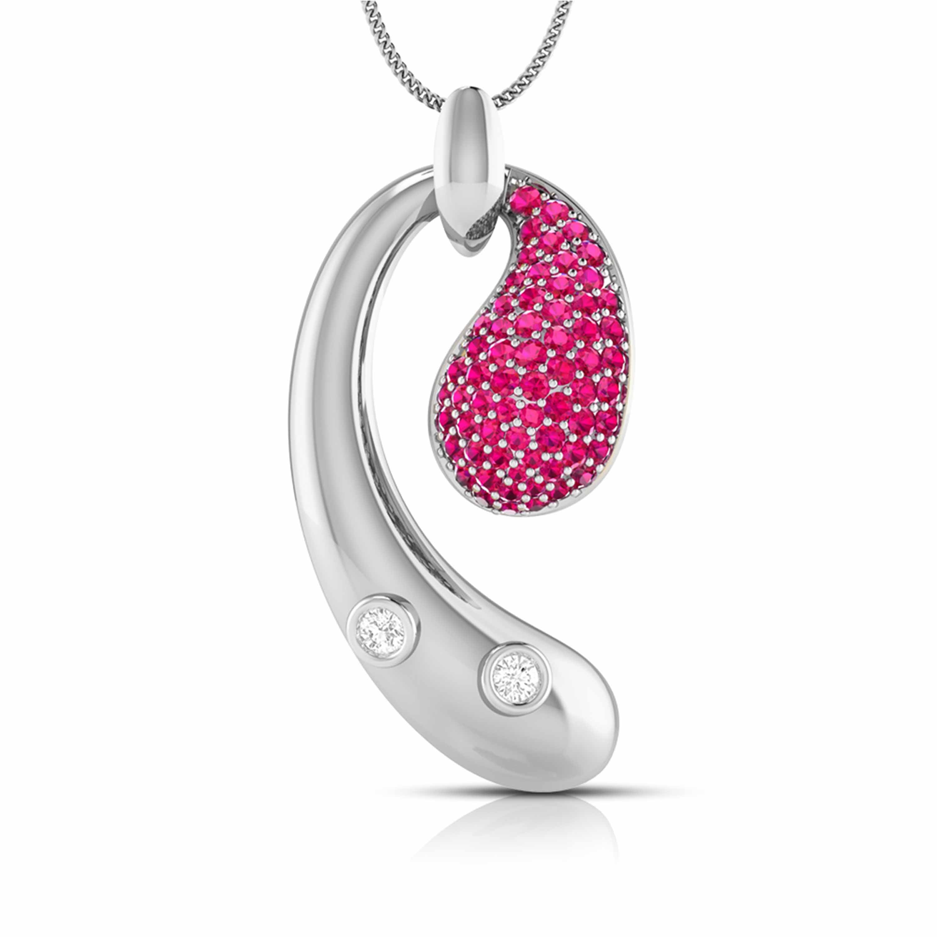 Platinum Diamond Pendant for Women JL PT P NL8600  Red Jewelove.US