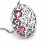 Load image into Gallery viewer, Platinum Diamond Pendant Set with Ruby JL PT PE NL8605R
