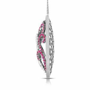 Platinum Diamond Pendant Set with Ruby JL PT PE NL8605R   Jewelove.US