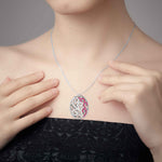 Load image into Gallery viewer, Platinum Diamond Pendant Set with Ruby JL PT PE NL8605R   Jewelove.US
