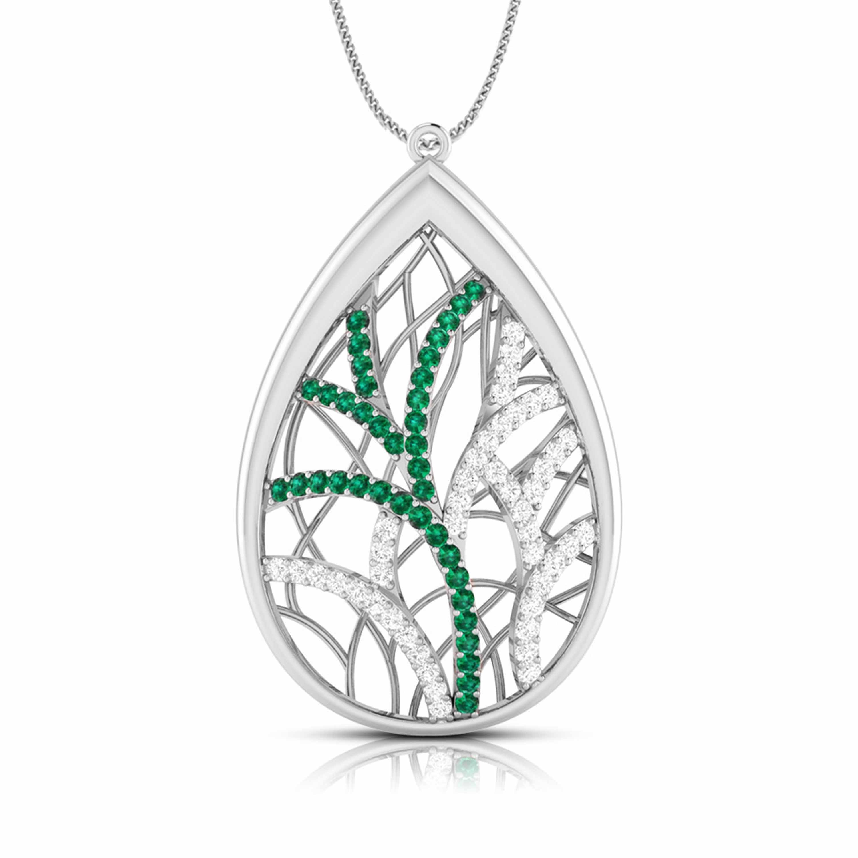 Platinum Diamond Pendant for Women JL PT P NL8606  Green Jewelove.US