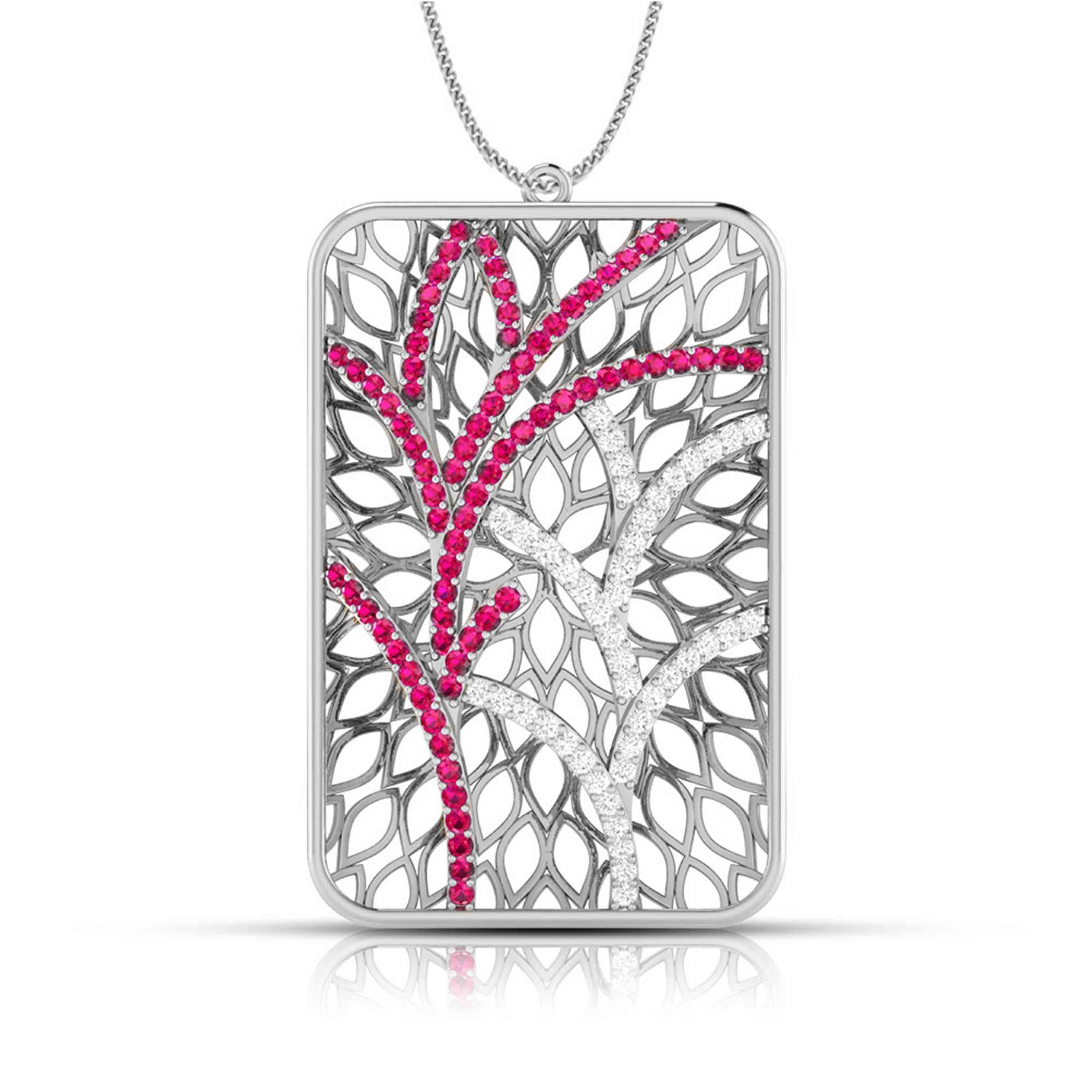 Platinum Diamond Pendant for Women JL PT P NL8607  Red Jewelove.US