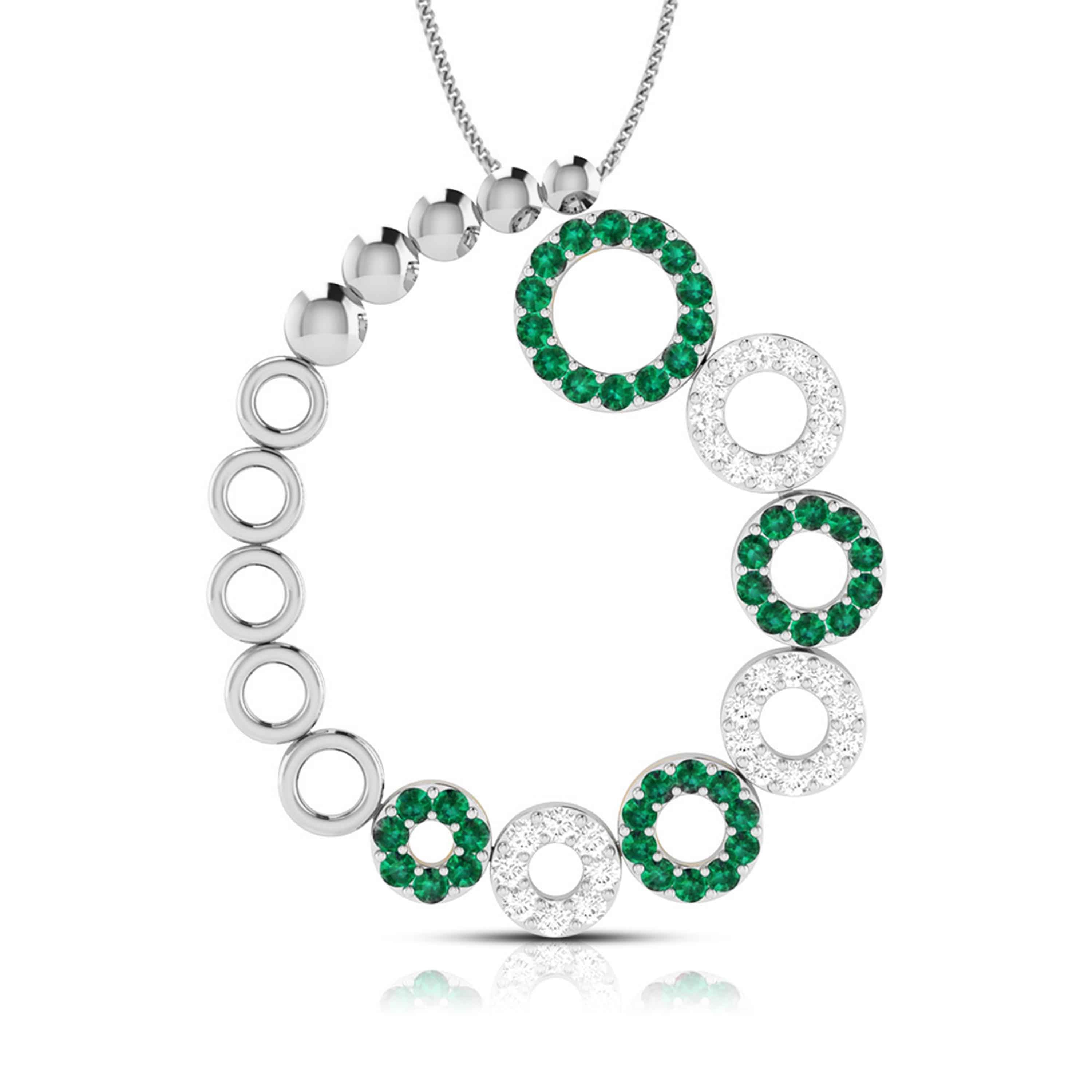 Platinum Pendant for Women JL PT P NL8632  Green Jewelove.US