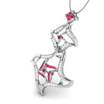 Load image into Gallery viewer, Platinum Diamond Pendant for Women JL PT P NL8644
