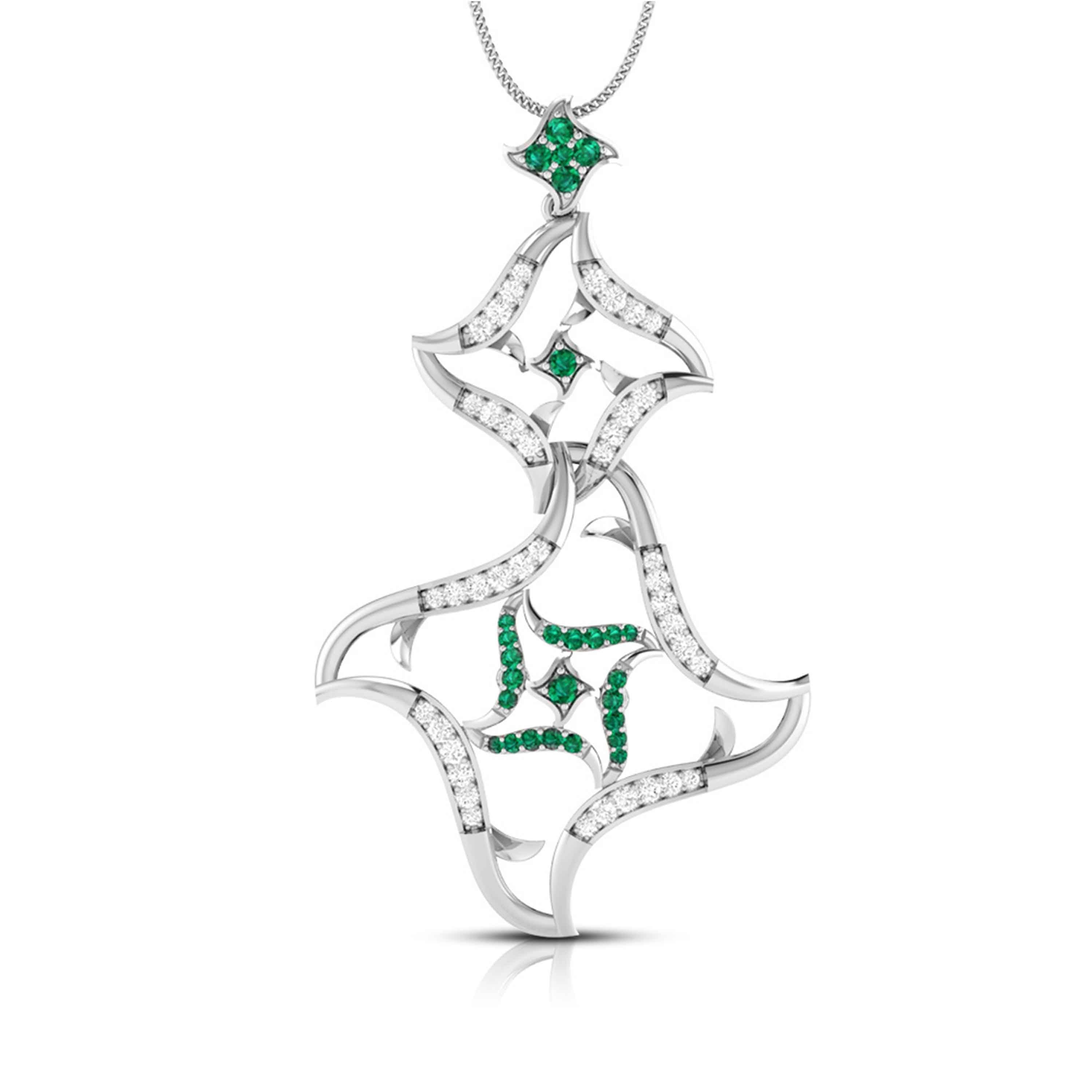 Platinum Diamond Pendant for Women JL PT P NL8644  Green Jewelove.US