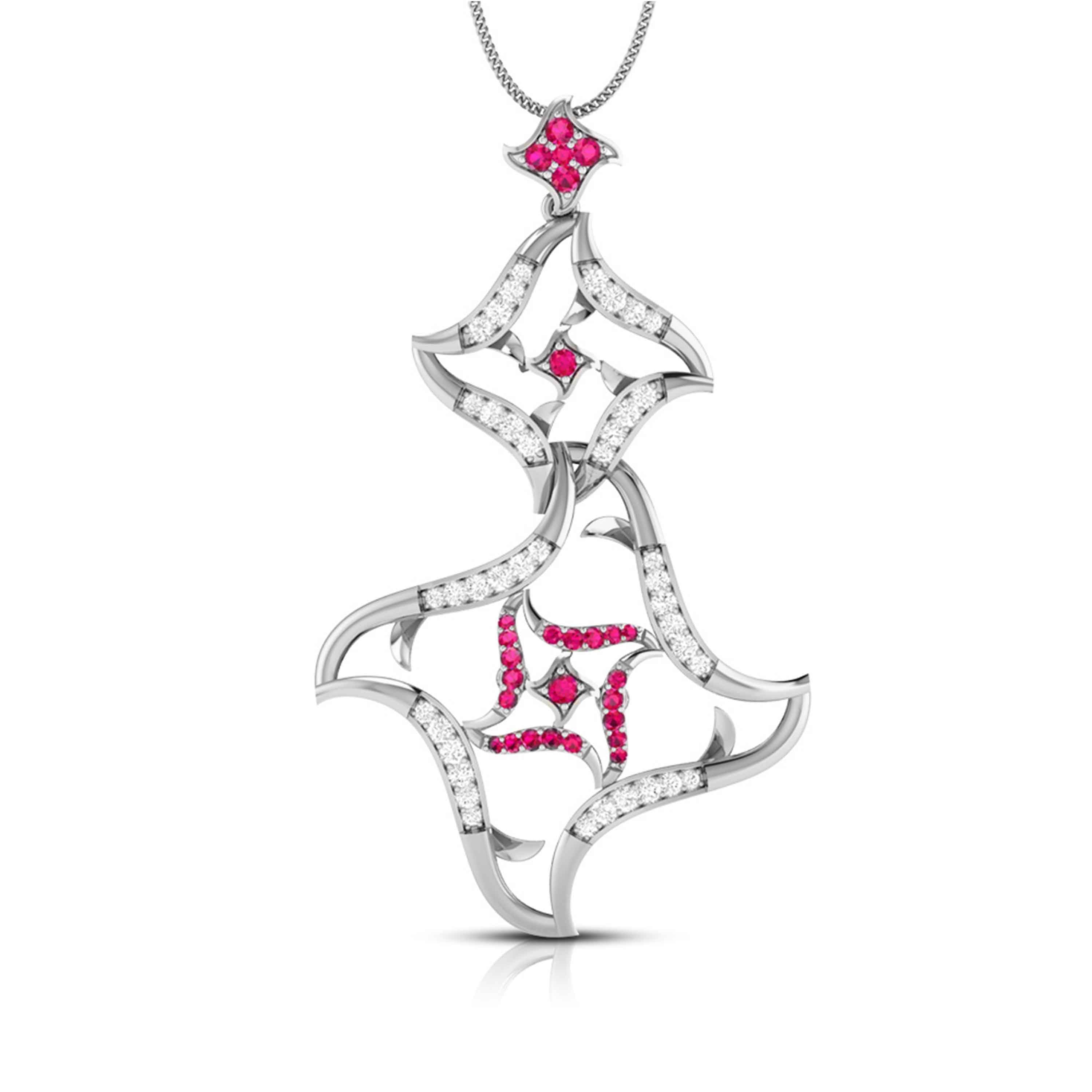 Platinum Diamond Pendant for Women JL PT P NL8644  Red Jewelove.US