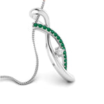 Load image into Gallery viewer, Platinum Diamond Pendant Emerald for Women JL PT P NL8655   Jewelove.US
