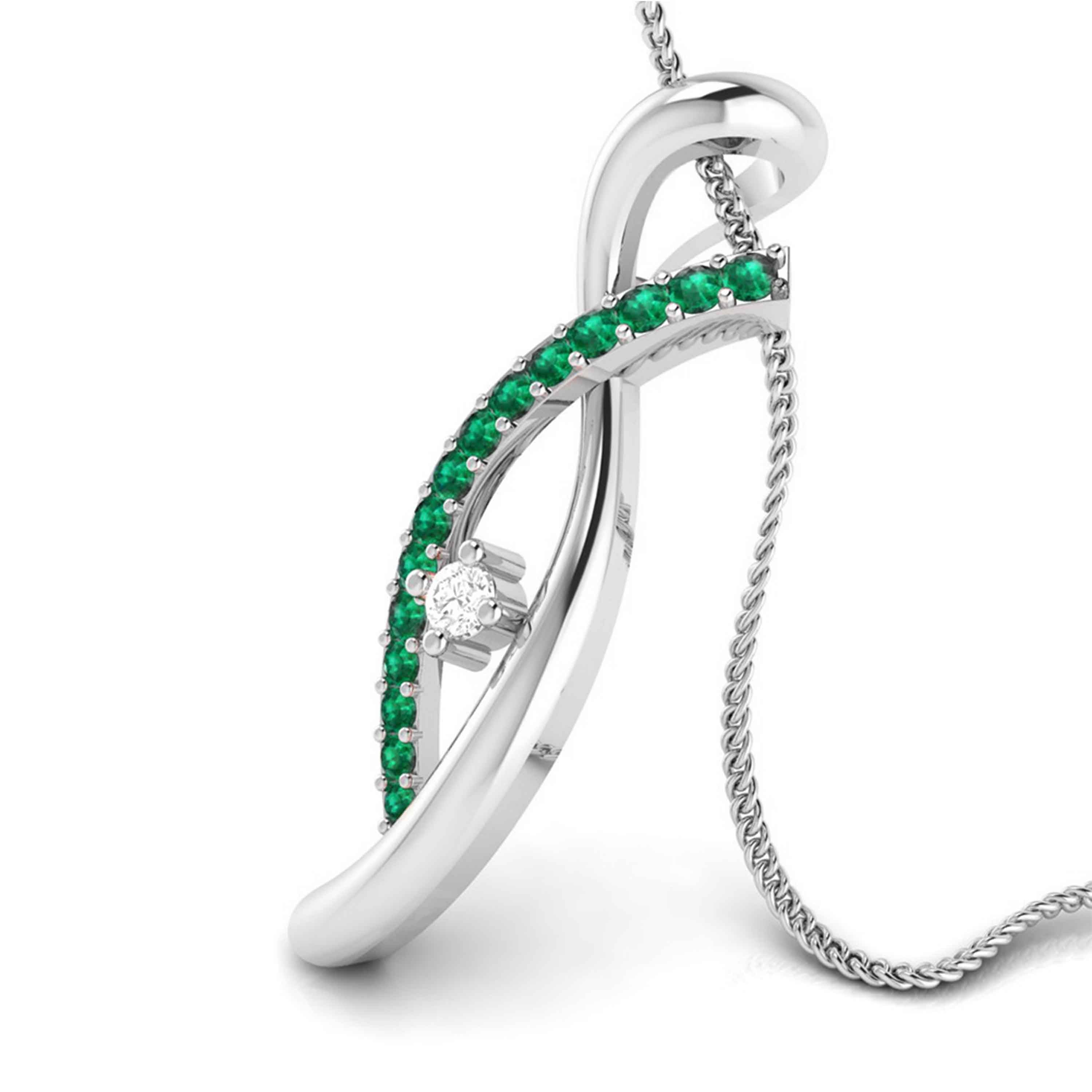 Platinum Diamond Pendant Emerald for Women JL PT P NL8655   Jewelove.US