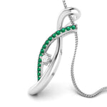 Load image into Gallery viewer, Platinum Diamond Pendant Emerald for Women JL PT P NL8655   Jewelove.US
