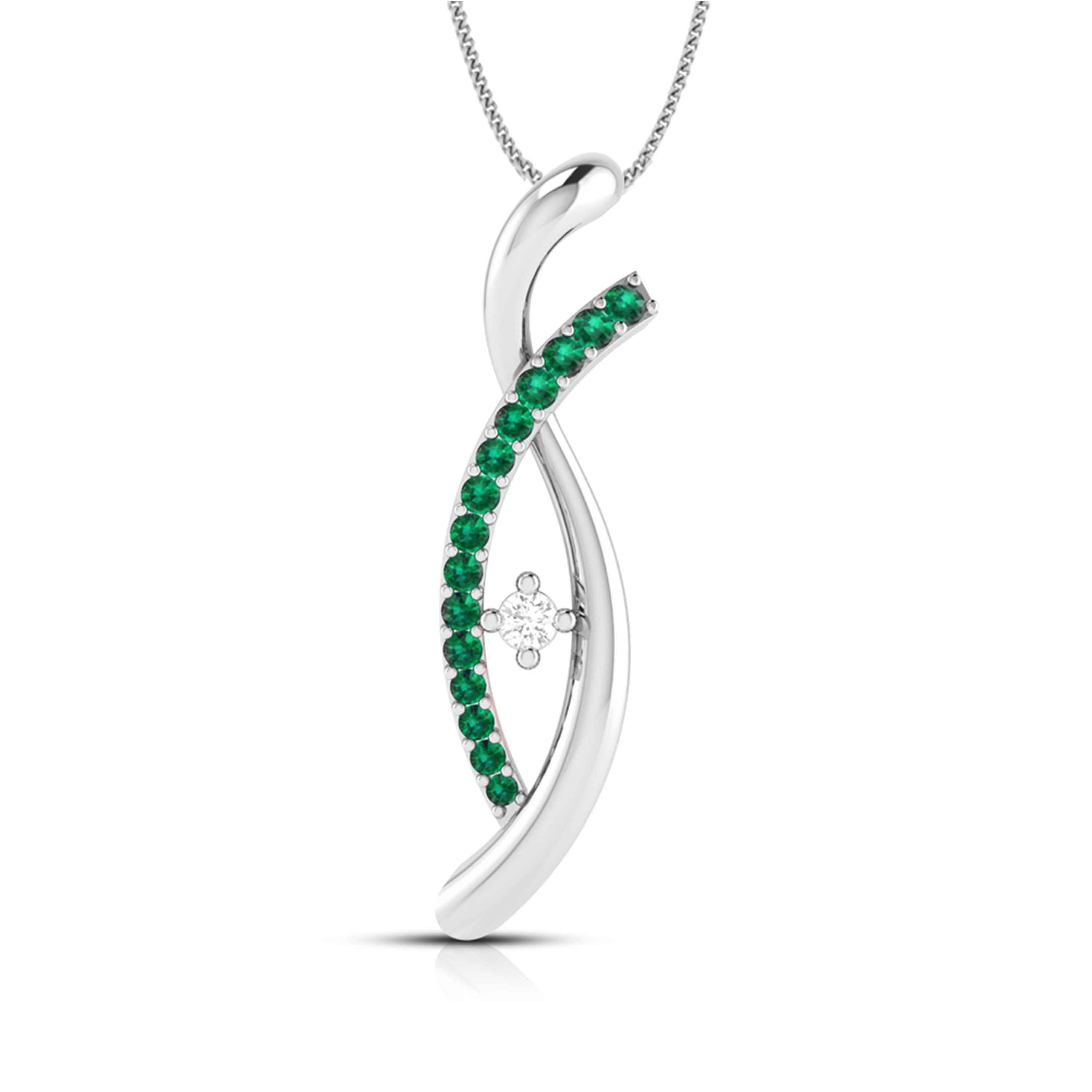 Platinum Diamond Pendant Emerald for Women JL PT P NL8655  Green Jewelove.US