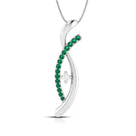 Load image into Gallery viewer, Platinum Diamond Pendant Emerald for Women JL PT P NL8655  Green Jewelove.US
