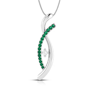 Platinum Diamond Pendant Emerald for Women JL PT P NL8655